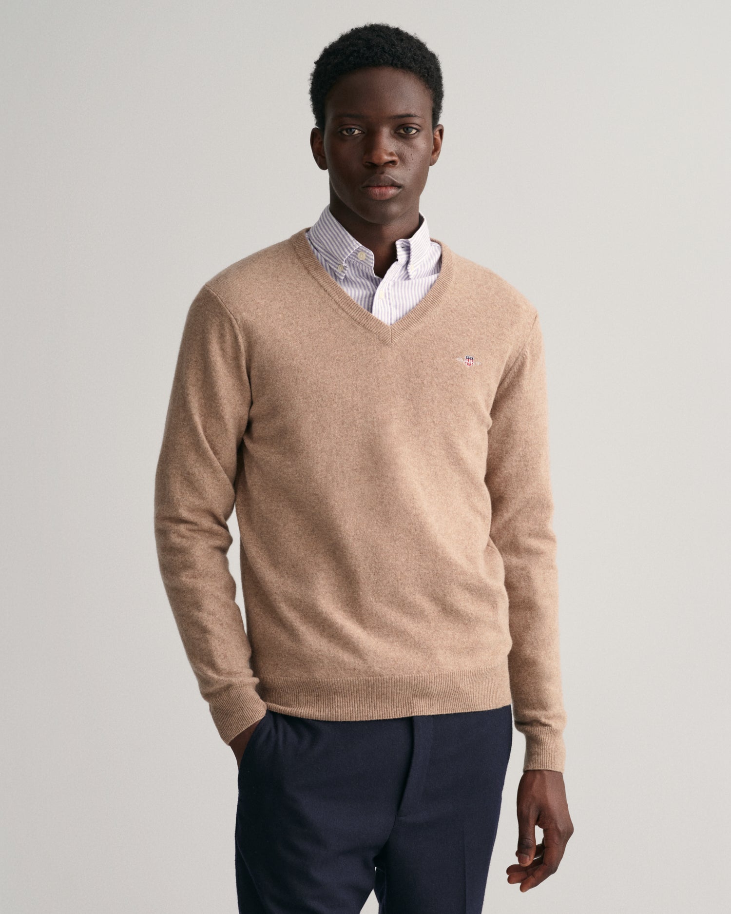 GANT Superfine Lambs Wool V Neck Jumper Matt O Brien Fashions