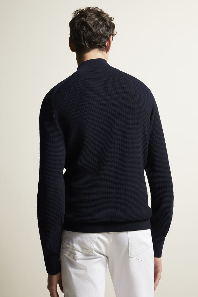 Bugatti Textured Quarter Zip Jumper - Matt O'Brien Fashions