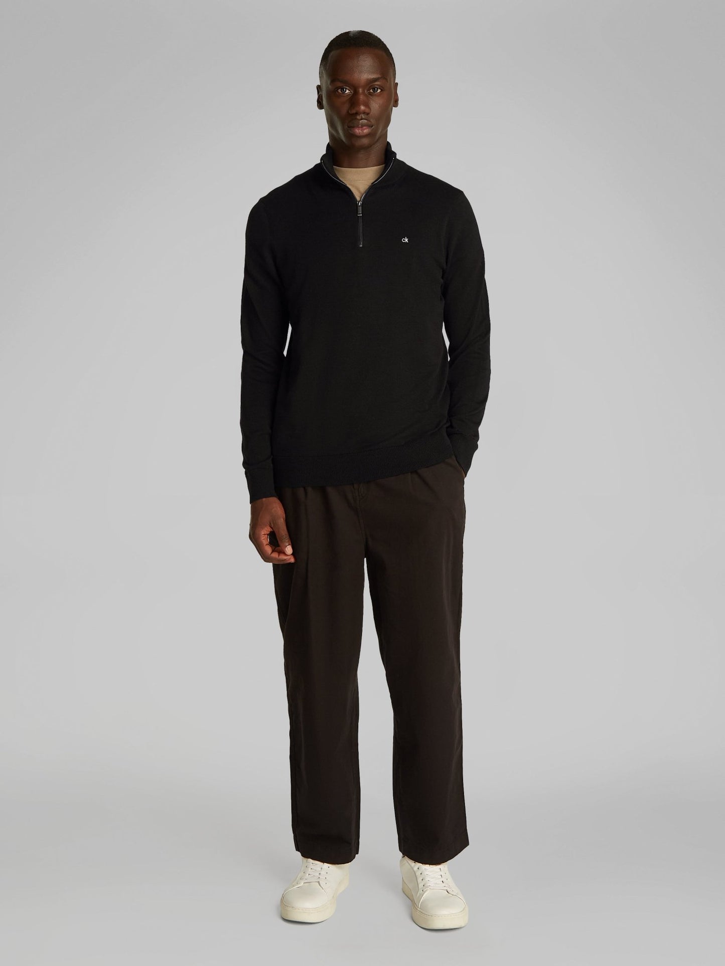 Calvin Klein Cotton Silk Quarter Zip Jumper - Matt O'Brien Fashions