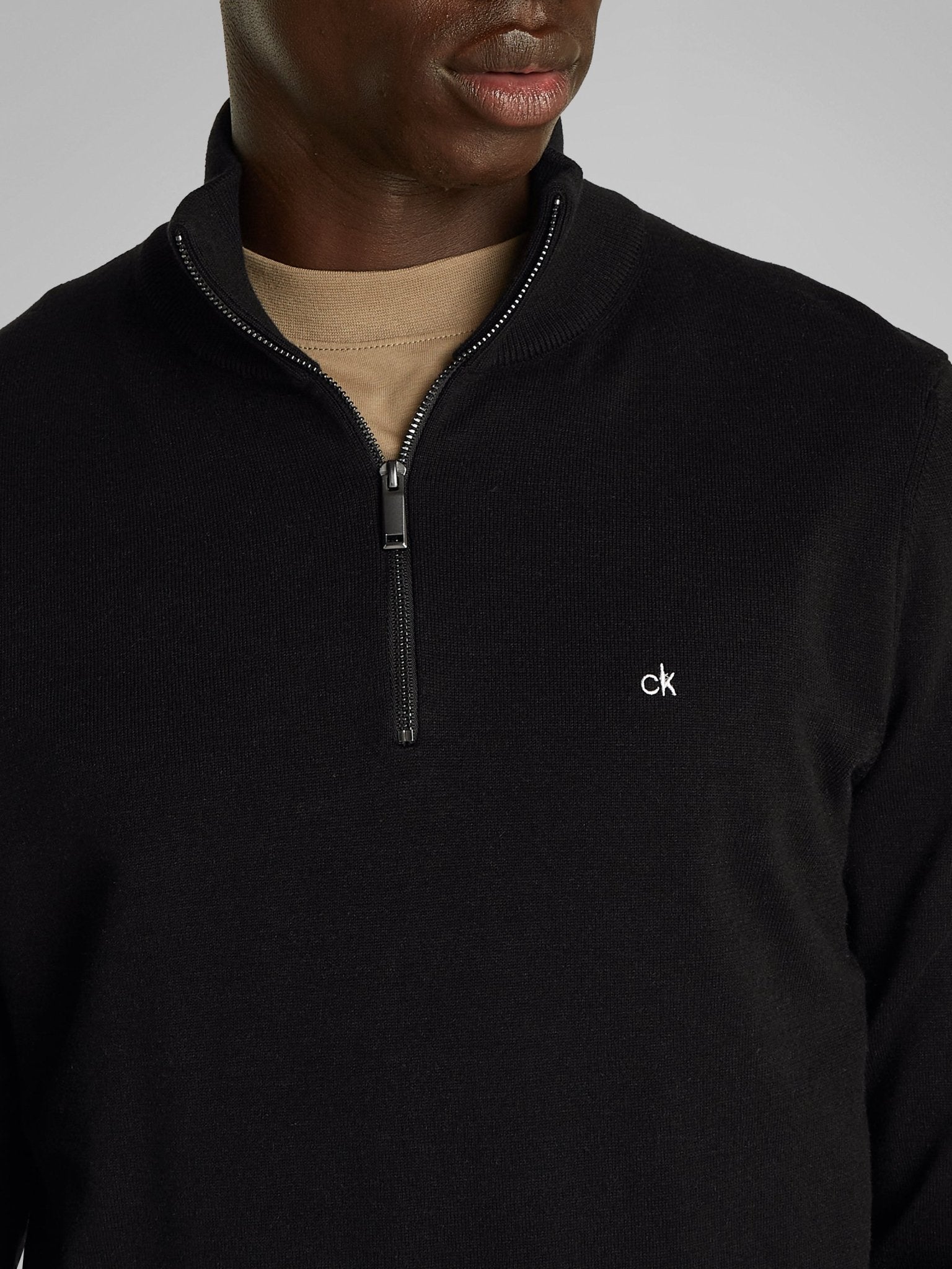 Calvin Klein Cotton Silk Quarter Zip Jumper - Matt O'Brien Fashions