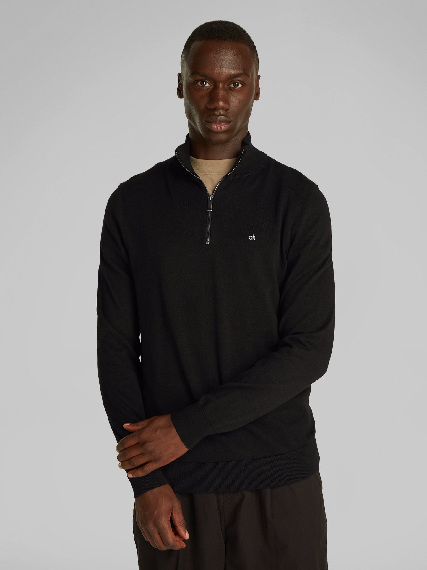 Calvin Klein Cotton Silk Quarter Zip Jumper - Matt O'Brien Fashions