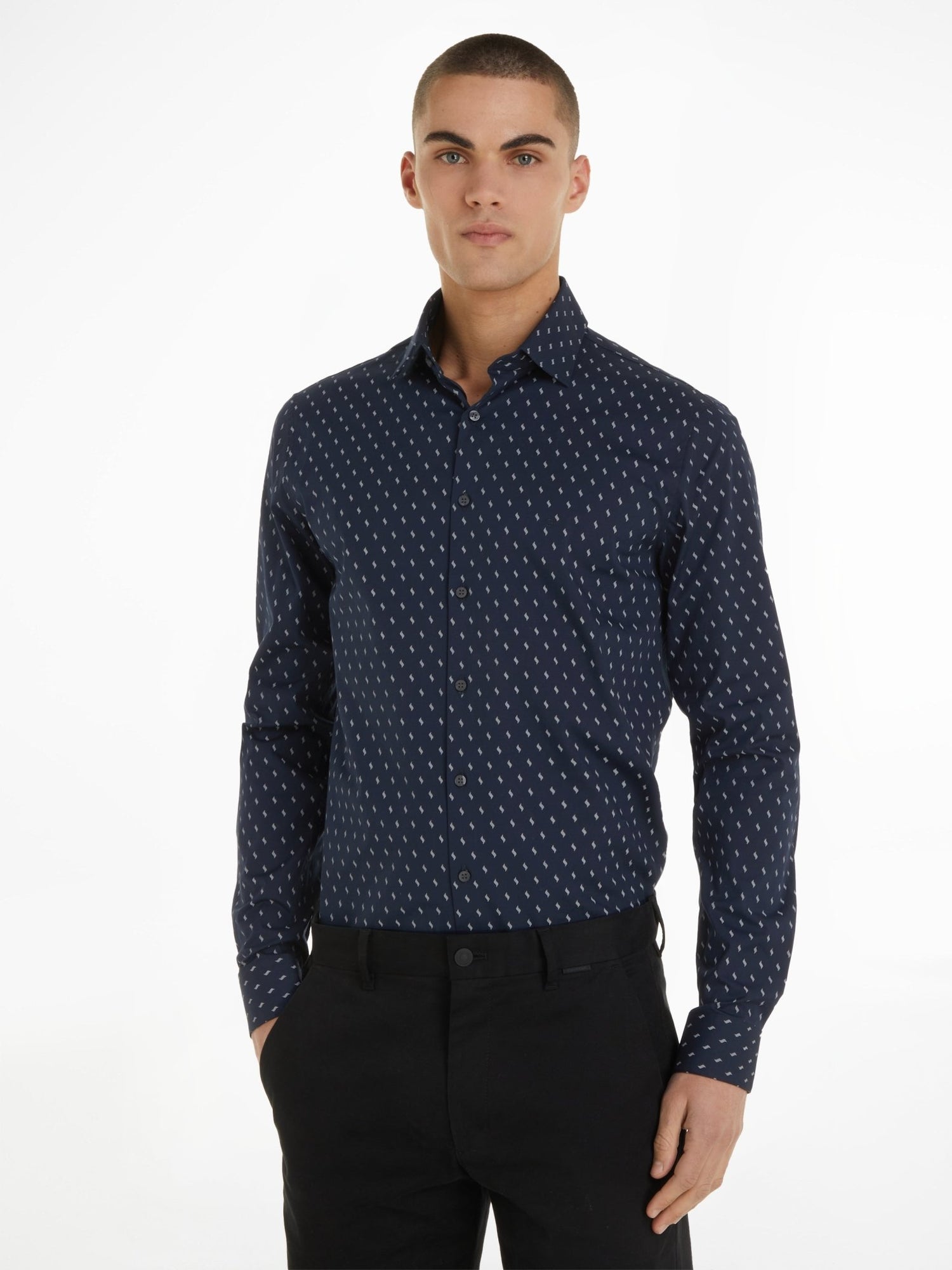 Calvin Klein Stretch Fluid Print Shirt - Matt O'Brien Fashions