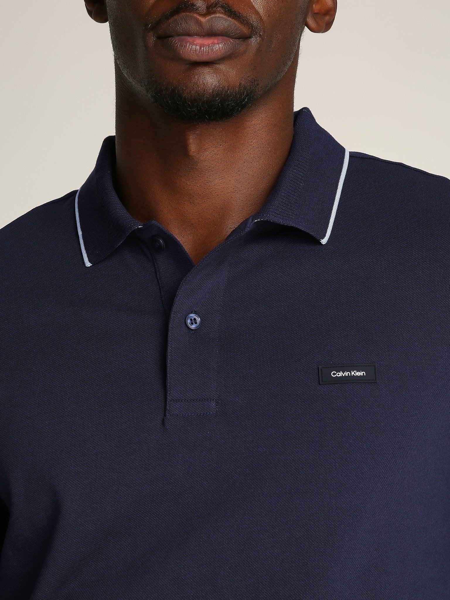 Calvin Klein Stretch Pique Tipped Polo - Matt O'Brien Fashions