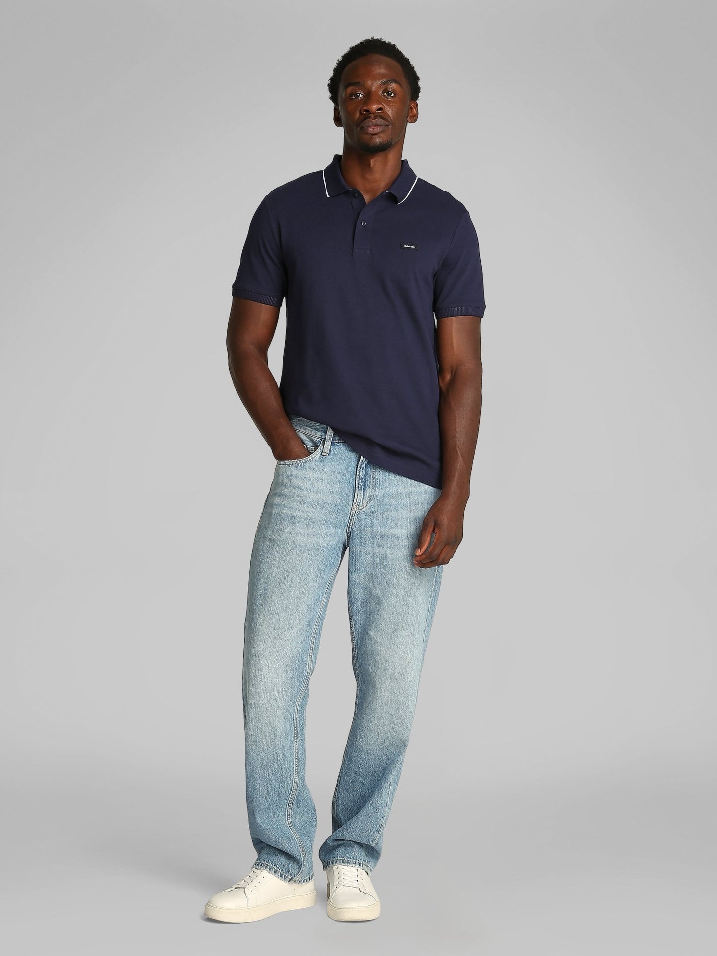 Calvin Klein Stretch Pique Tipped Polo - Matt O'Brien Fashions