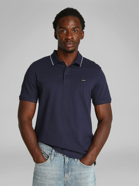 Calvin Klein Stretch Pique Tipped Polo - Matt O'Brien Fashions