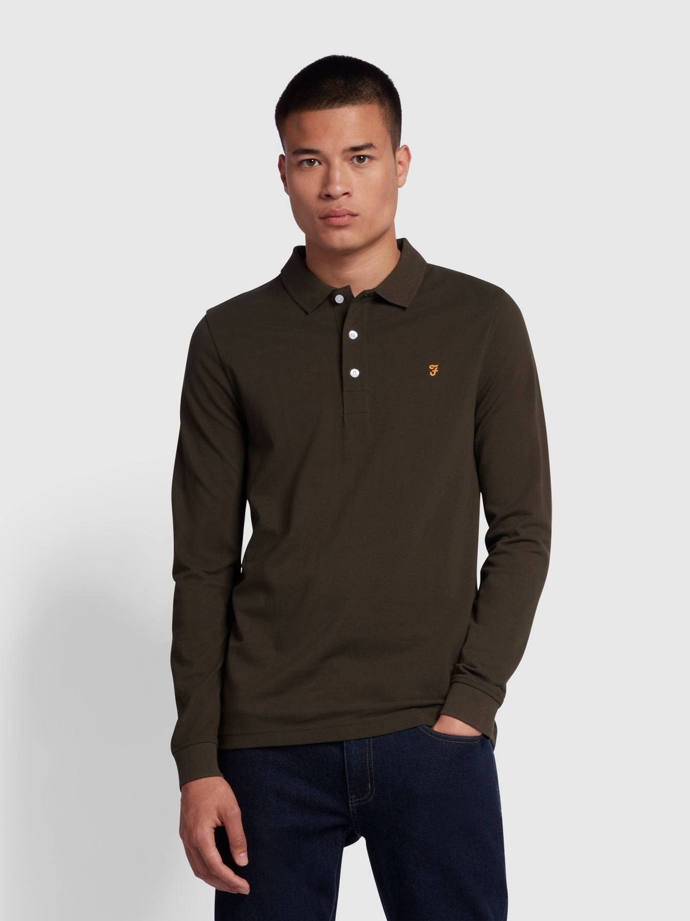 Farah Blanes Long Sleeve Polo - Matt O'Brien Fashions