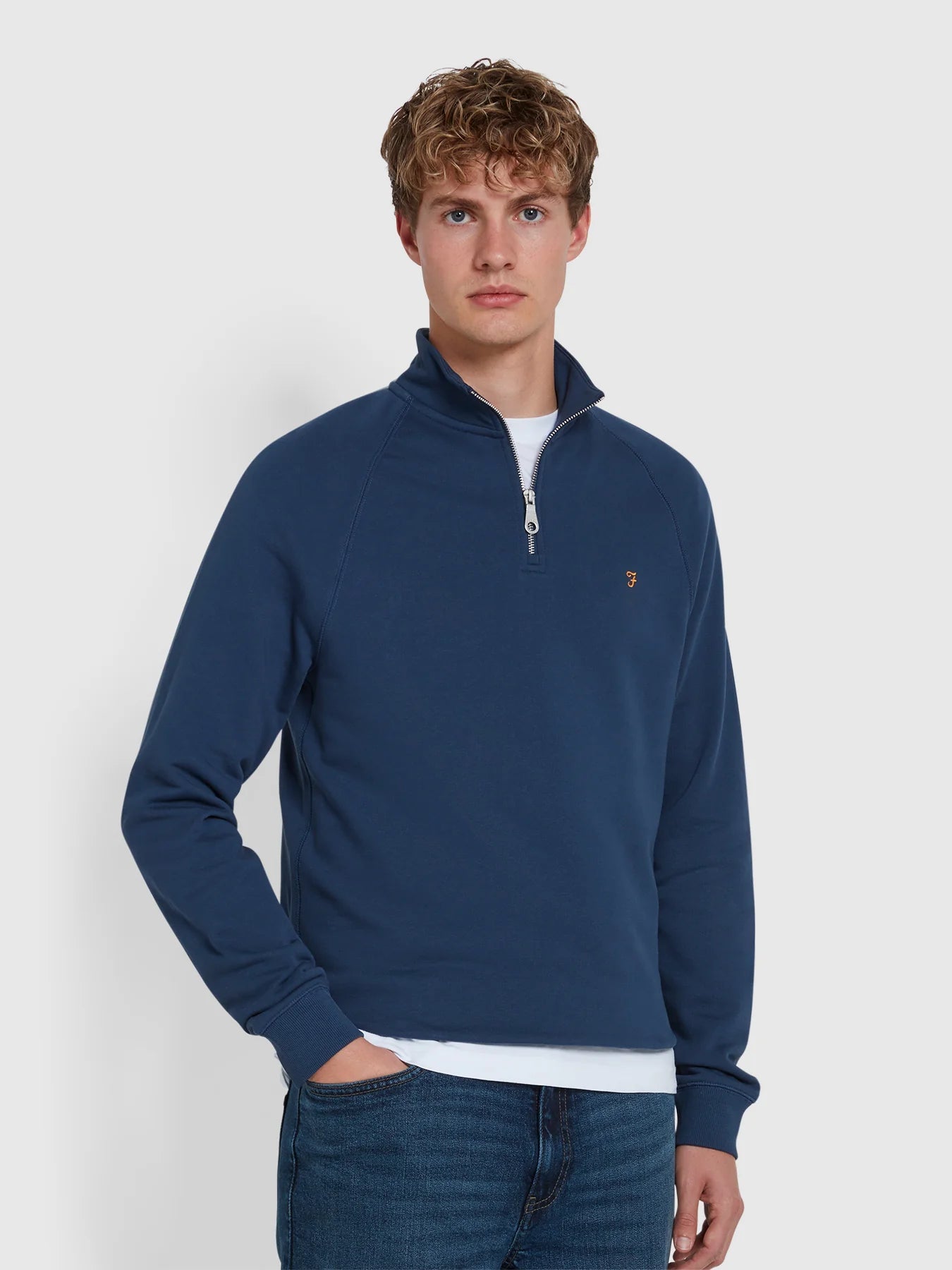 FARAH Jim Quarter Zip Sweatshirt - Matt O'Brien Fashions