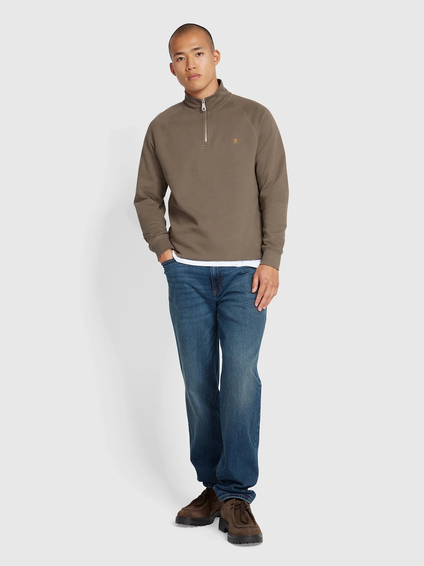 FARAH Jim Quarter Zip Sweatshirt - Matt O'Brien Fashions