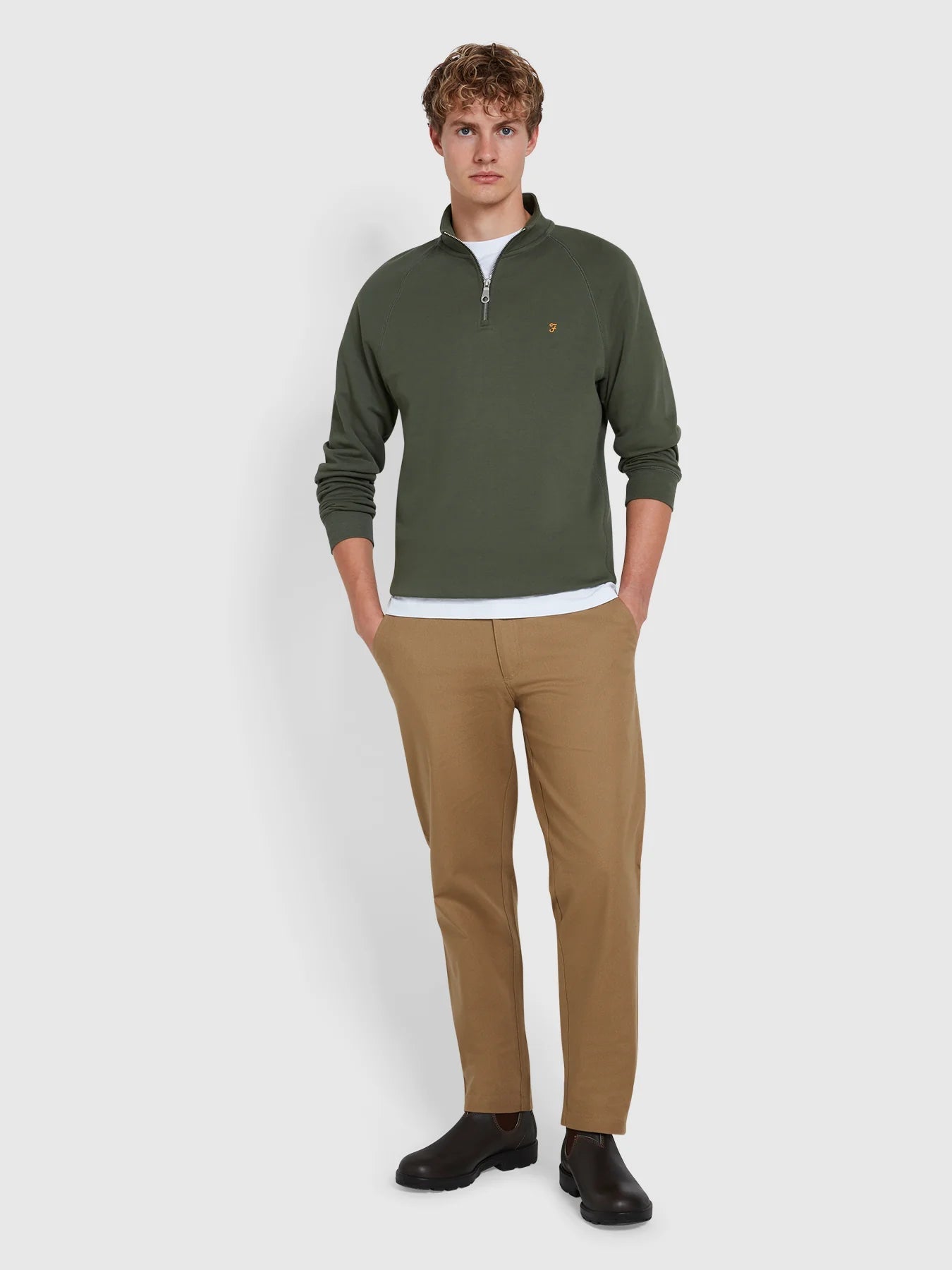 FARAH Jim Quarter Zip Sweatshirt - Matt O'Brien Fashions