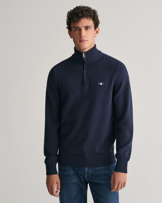 GANT Casual Cotton Half Zip Jumper - Matt O'Brien Fashions