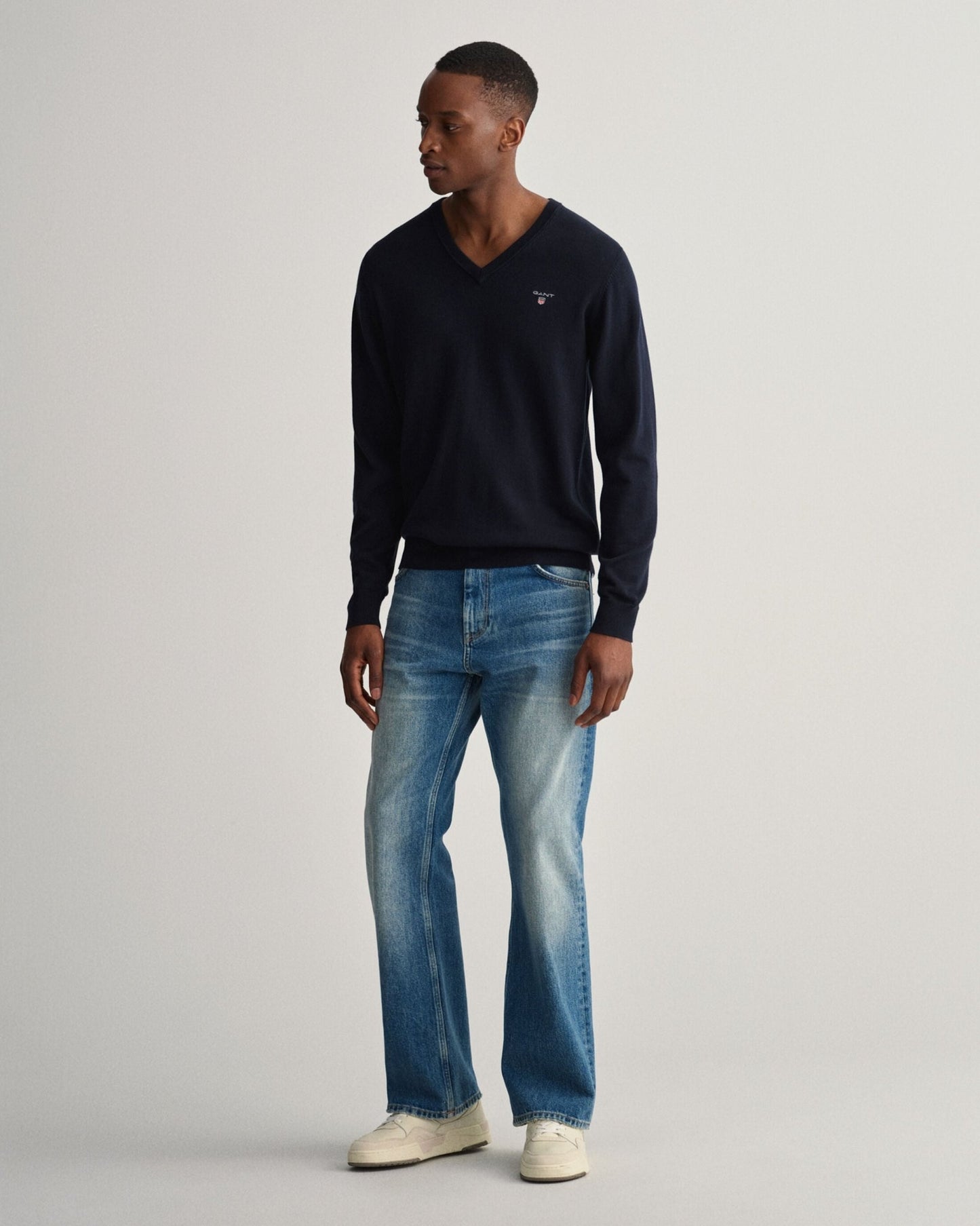 GANT Classic Cotton V-Neck Jumper - Matt O'Brien Fashions