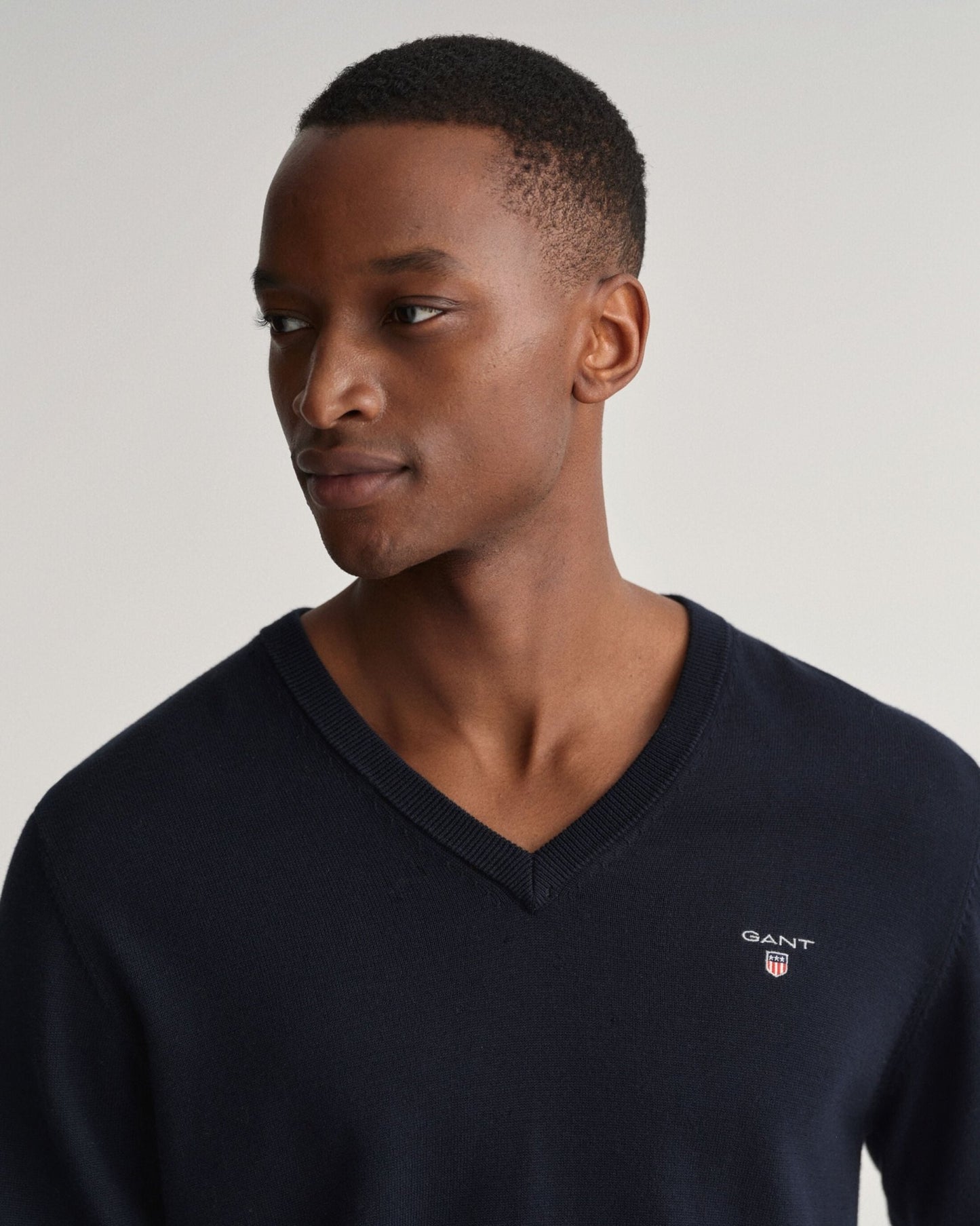 GANT Classic Cotton V-Neck Jumper - Matt O'Brien Fashions