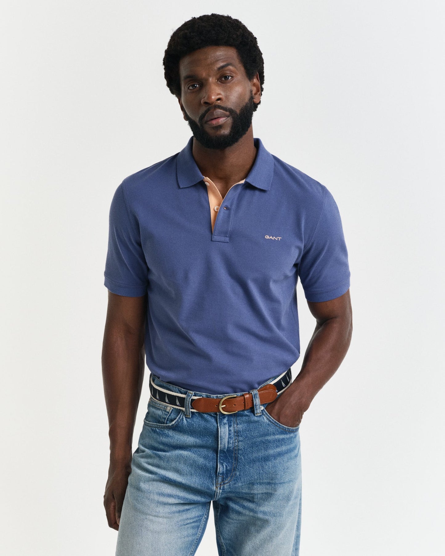 Gant Contrast Pique Short Sleeve Rugger - Matt O'Brien Fashions