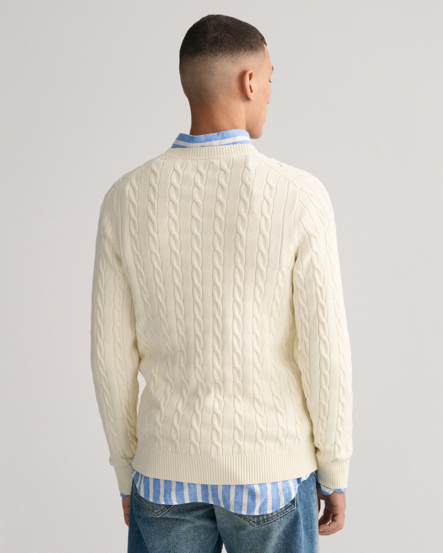 GANT Cotton Cable Crew Neck - Matt O'Brien Fashions