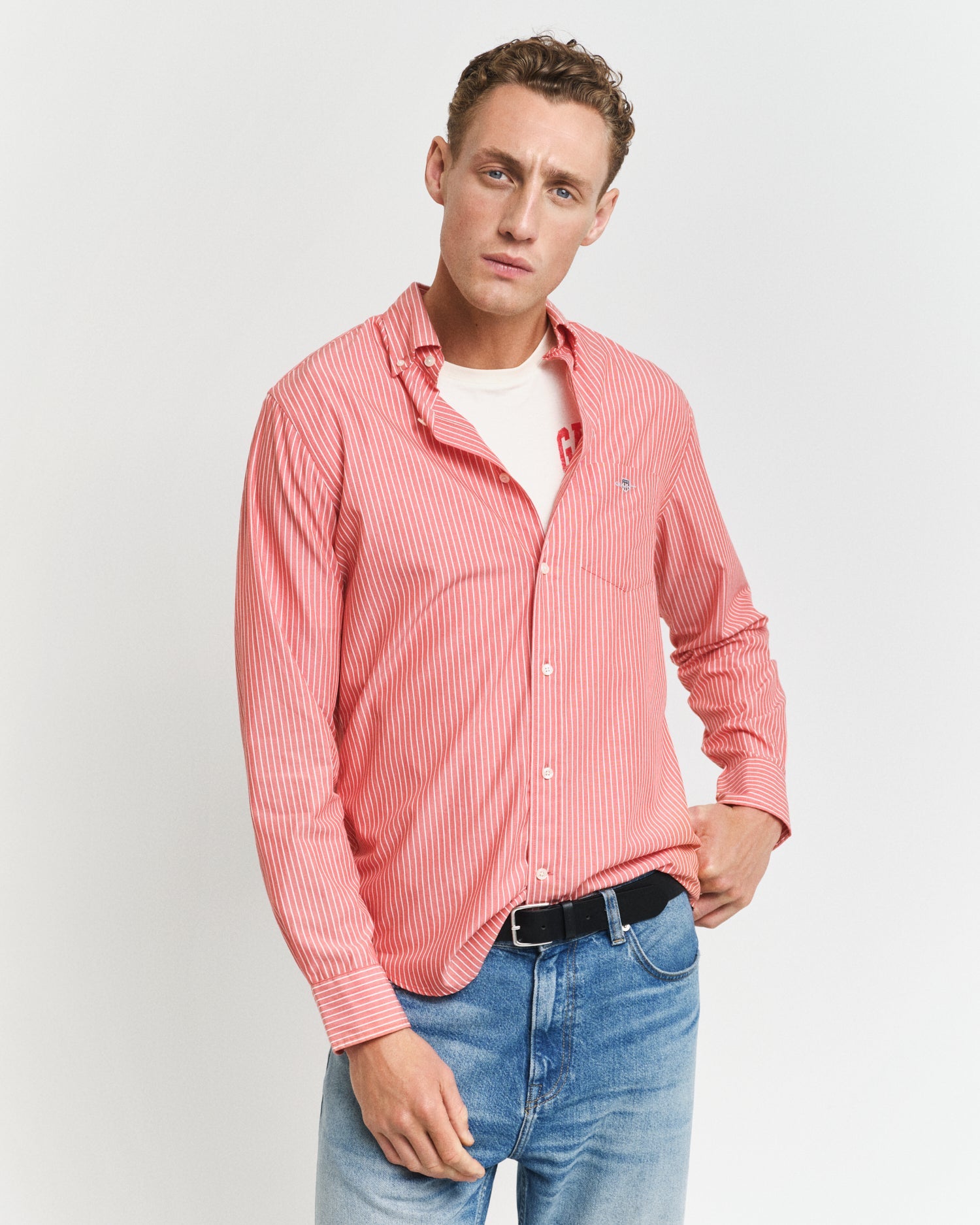 GANT Regular Classic Poplin Stripe Shirt - Matt O'Brien Fashions