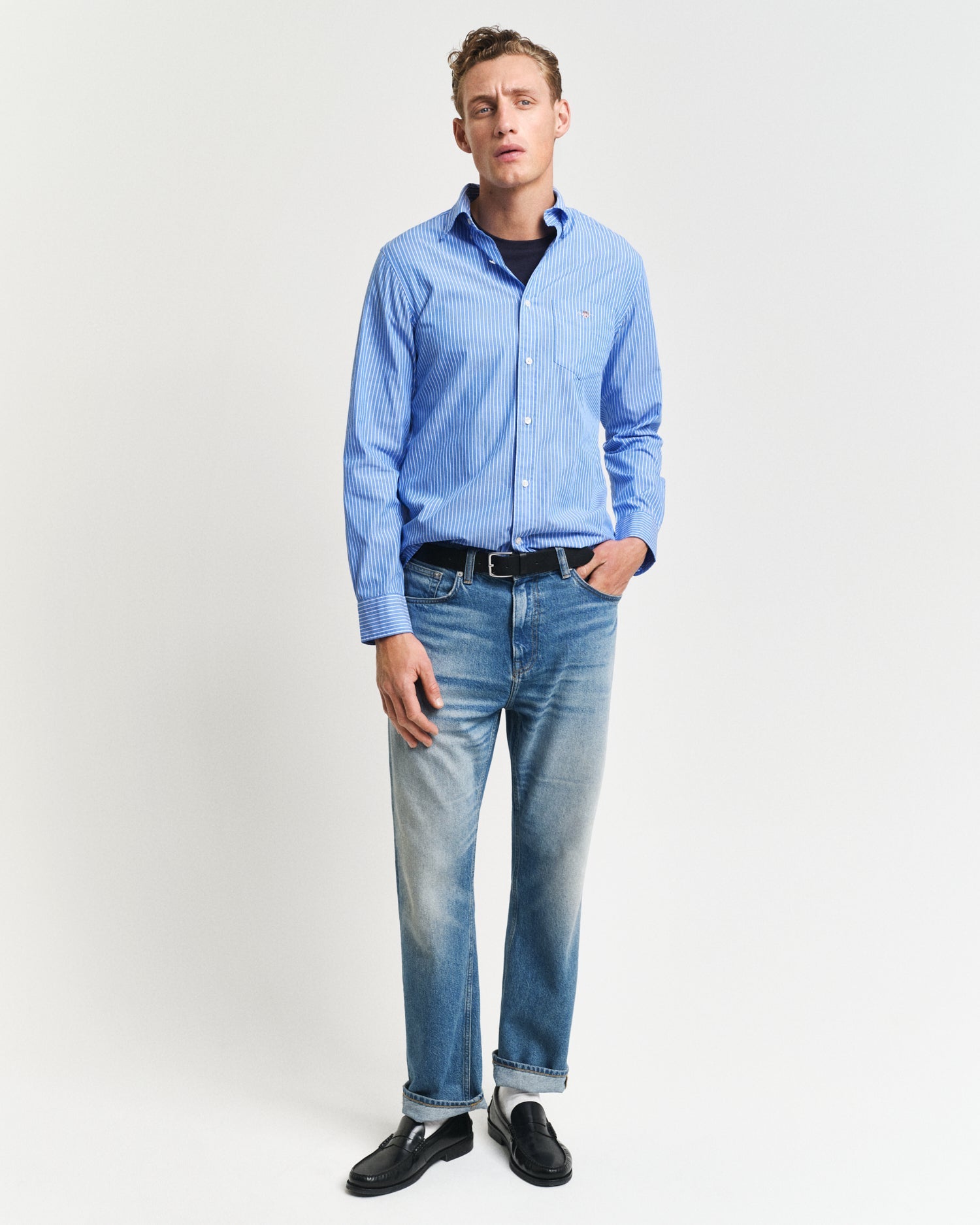 GANT Regular Classic Poplin Stripe Shirt - Matt O'Brien Fashions