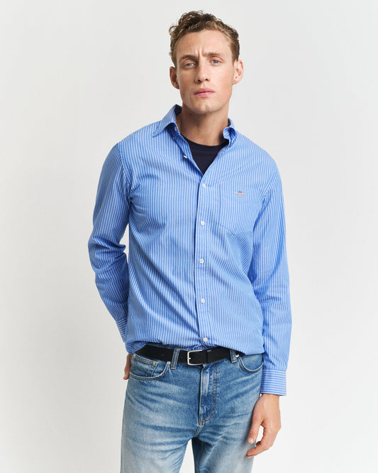 GANT Regular Classic Poplin Stripe Shirt - Matt O'Brien Fashions