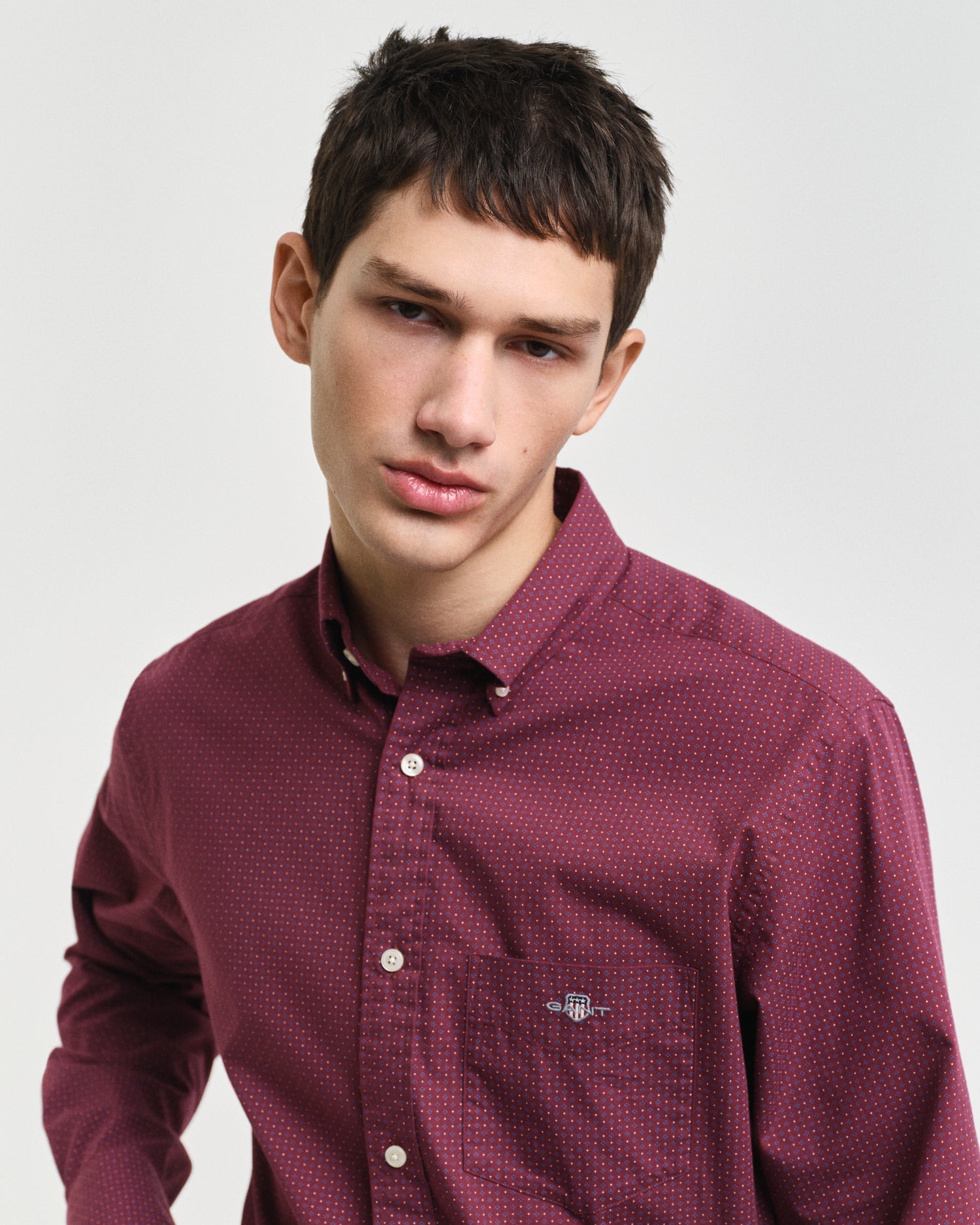 GANT Regular Micro Print Long Sleeve Shirt - Matt O'Brien Fashions