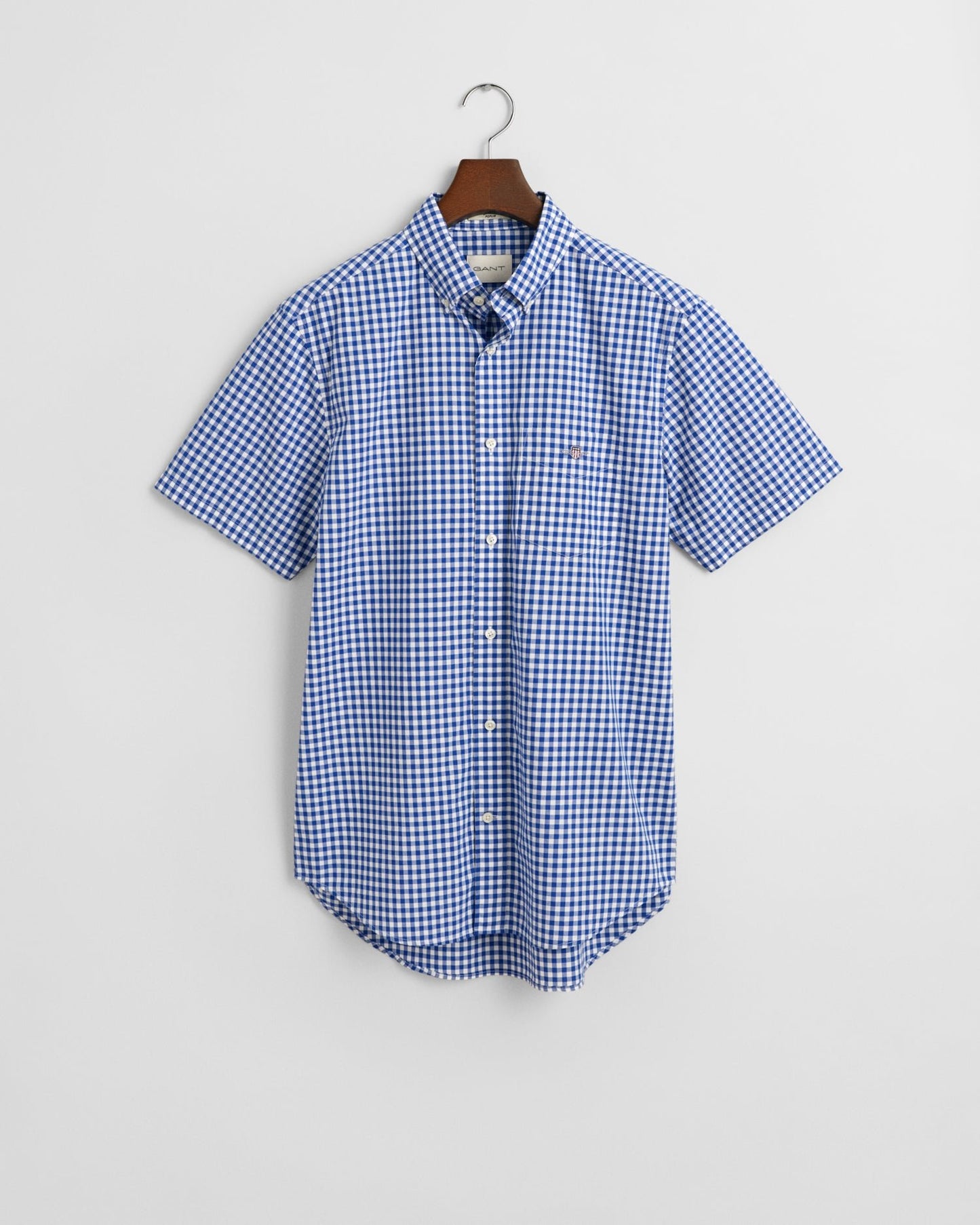 GANT Regular Poplin Gingham Short Sleeve Shirt - Matt O'Brien Fashions