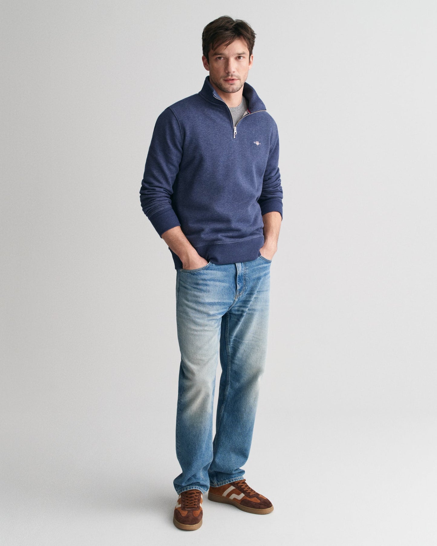 GANT Regular Shield Half Zip Sweatshirt - Matt O'Brien Fashions