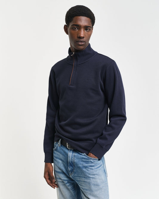 GANT Sacker Rib Half Zip Sweatshirt - Matt O'Brien Fashions