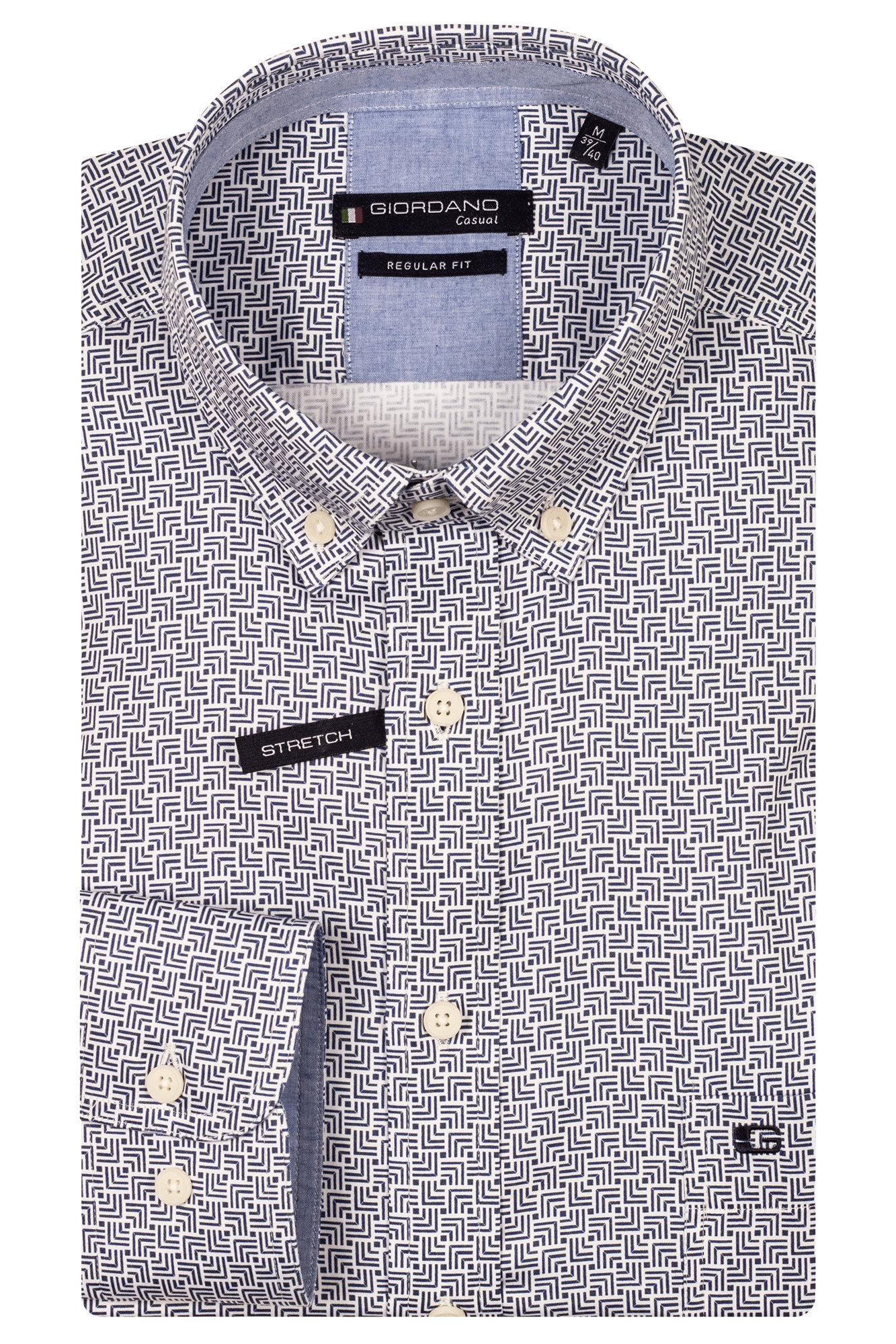 Giordano Ivy Regular Geo Print Shirt - Matt O'Brien Fashions