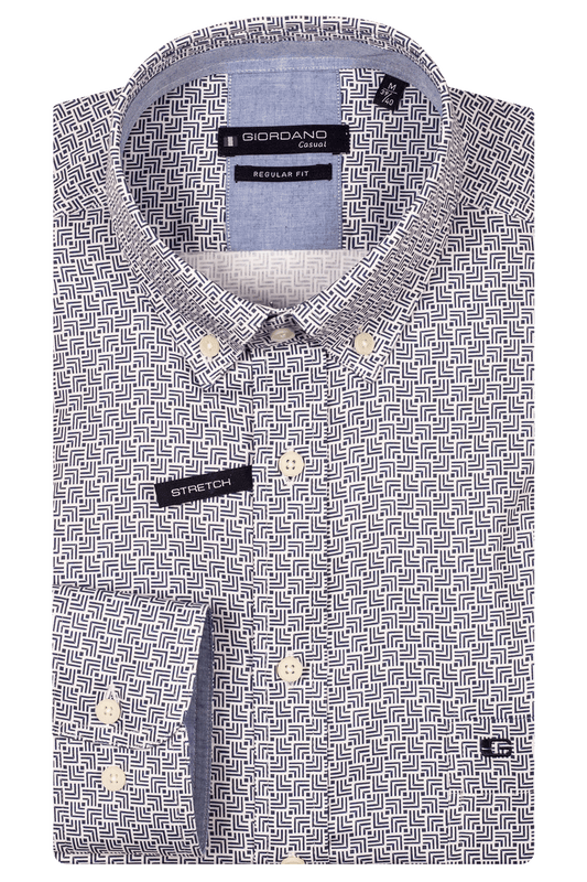 Giordano Ivy Regular Geo Print Shirt - Matt O'Brien Fashions