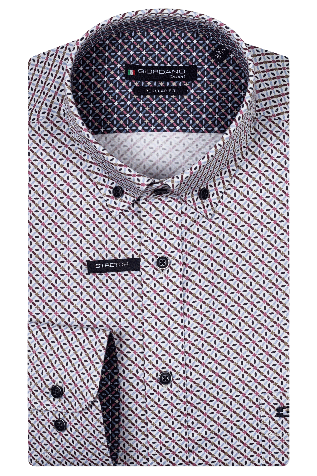 Giordano Regular Button Down Print Shirt - Matt O'Brien Fashions