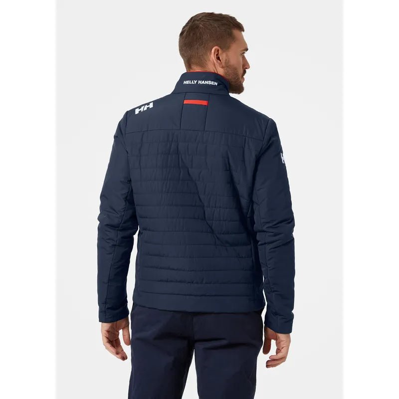 Helly Hansen Crew Insulator Jacket on model, back, navy - Matt O'Brien Fashions