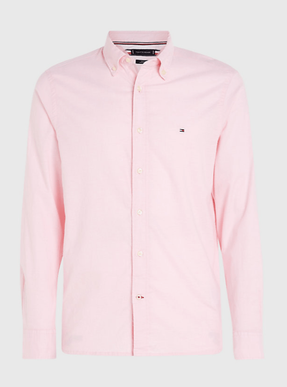 Tommy Hilfiger 1985 Flex Oxford Shirt, front, light pink - Matt O'Brien Fashions