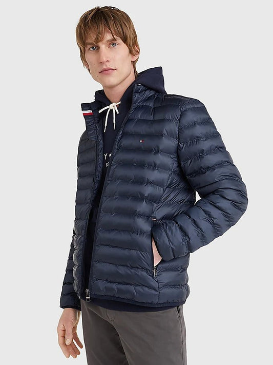 Tommy Hilfiger Core Packable Jacket on model, front, Desert Sky - Matt O'Brien Fashions