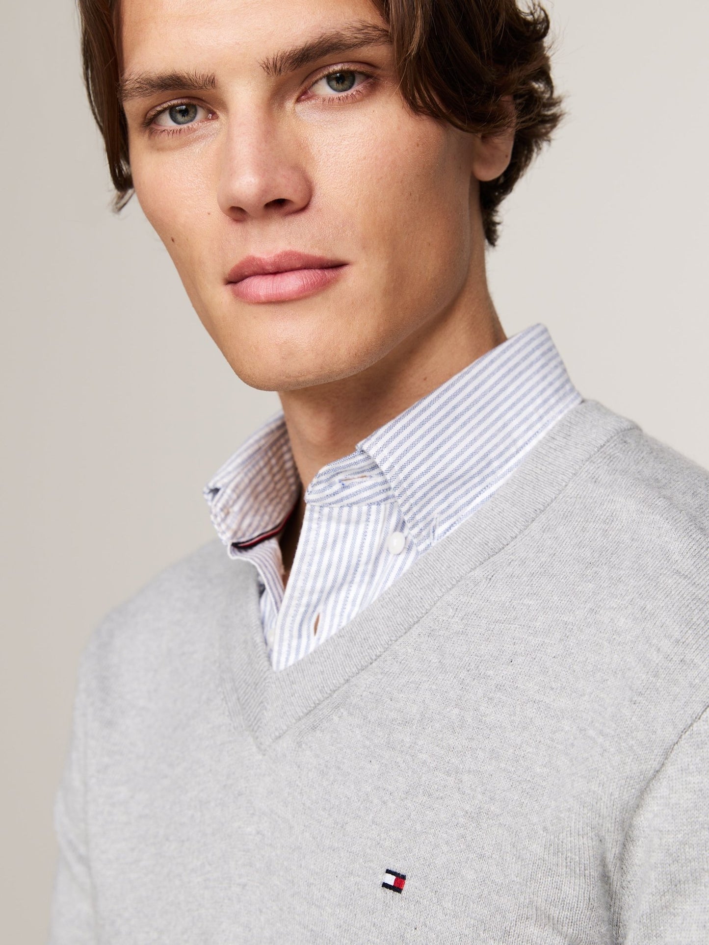 Tommy Hilfiger Cotton Cashmere V Neck Jumper - Matt O'Brien Fashions