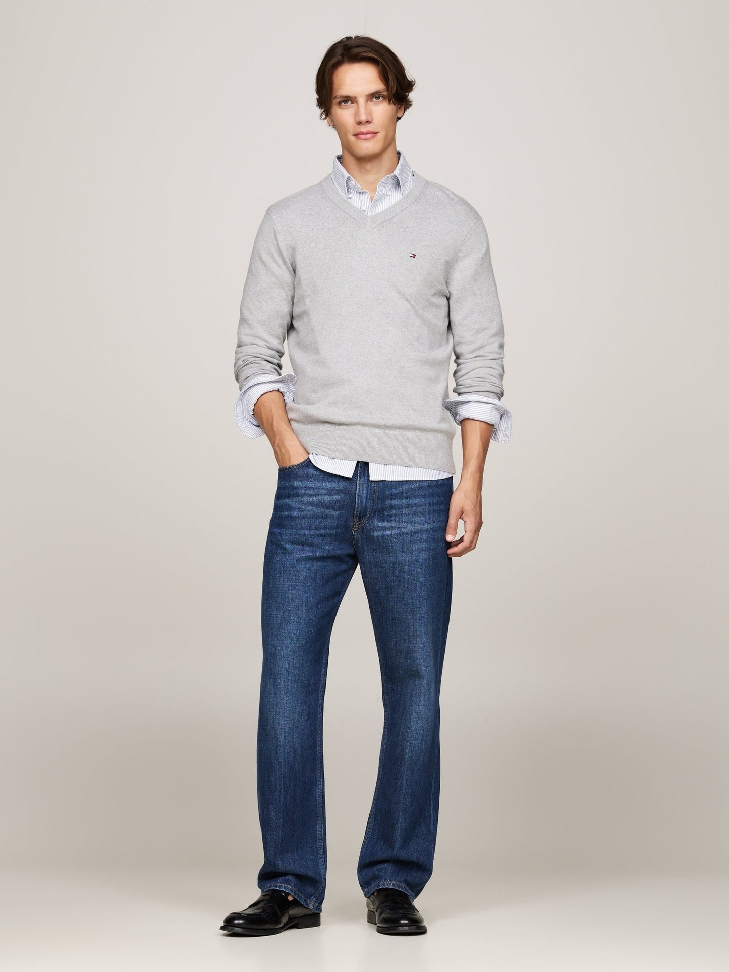 Tommy Hilfiger Cotton Cashmere V Neck Jumper - Matt O'Brien Fashions