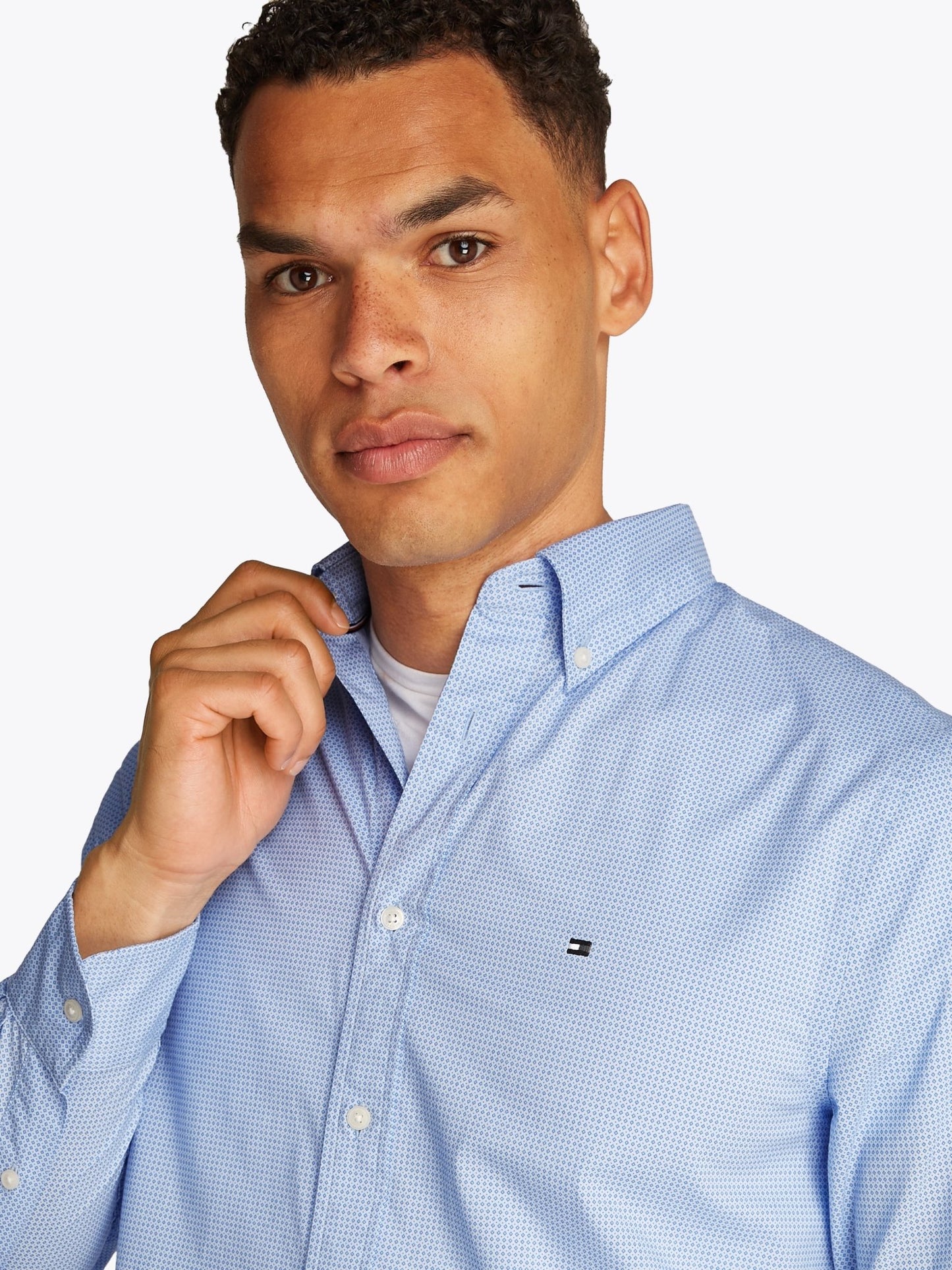 Tommy Hilfiger Flex Poplin Mini Print Shirt - Matt O'Brien Fashions